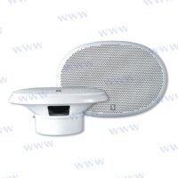 WHITE MID POWER 3-WAY SPEAKERS 6"X9"